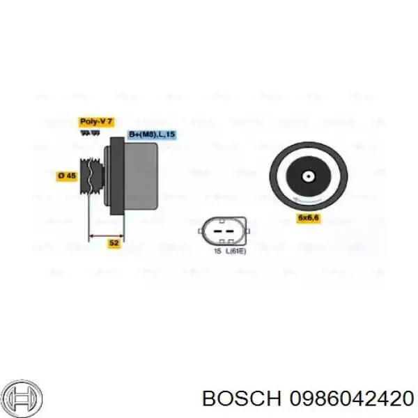 0986042420 Bosch генератор