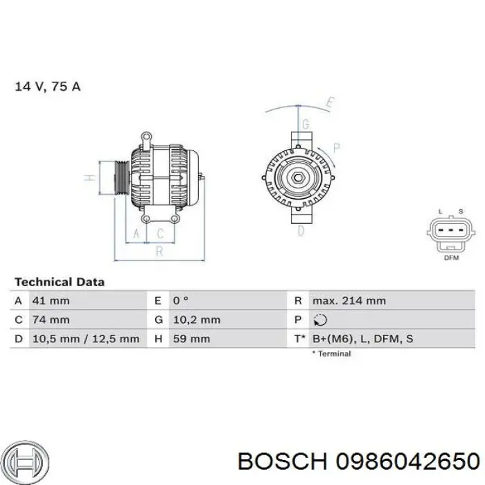 0986042650 Bosch генератор