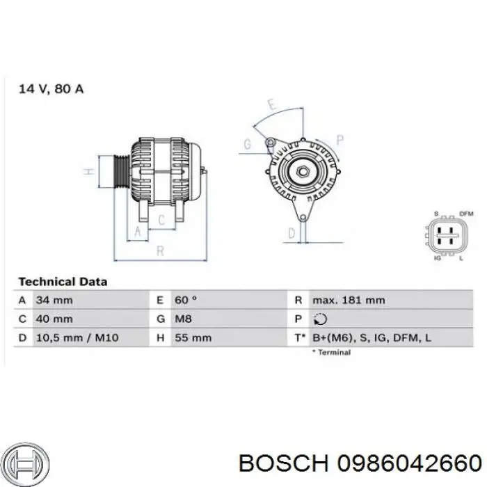 0986042660 Bosch генератор