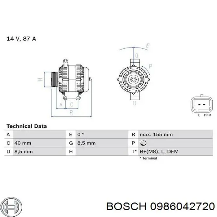 0986042720 Bosch генератор