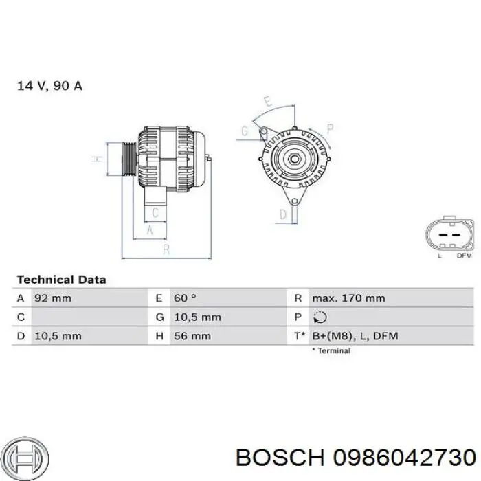 0986042730 Bosch генератор