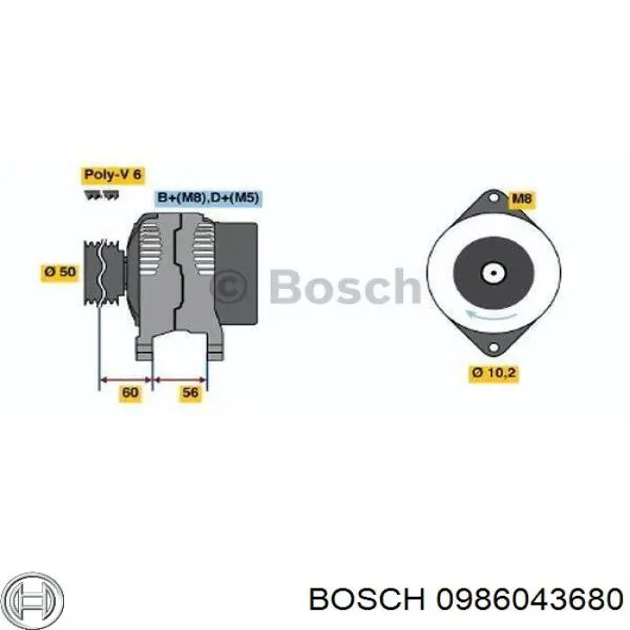 0986043680 Bosch генератор