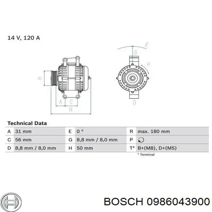 0986043900 Bosch генератор