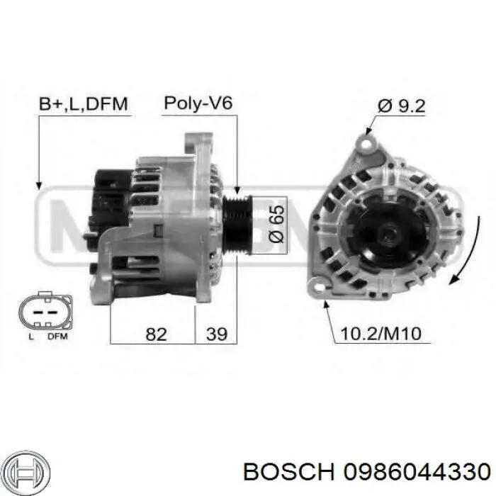 Купити 0986044330 Bosch Генератор