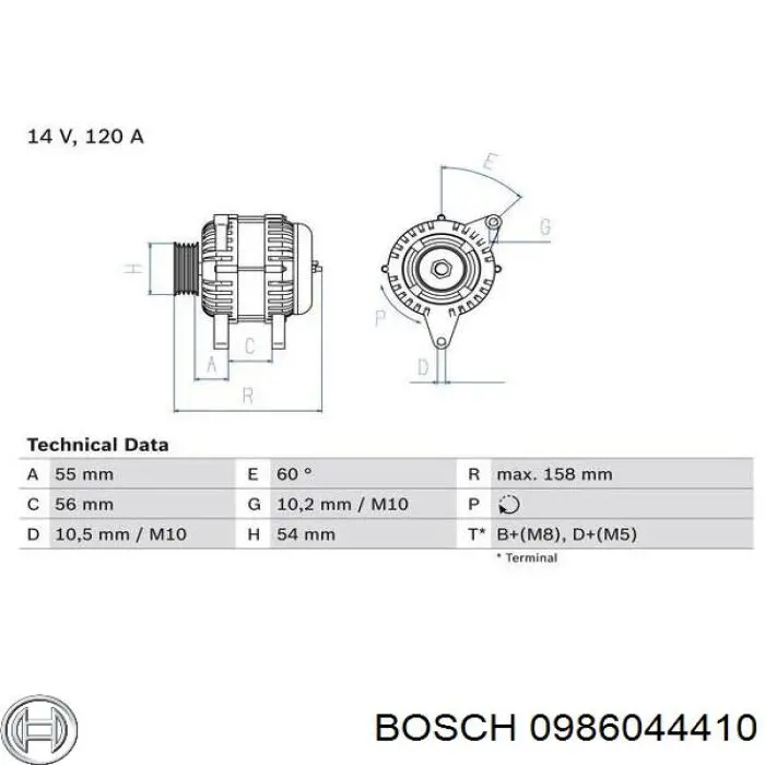 0986044410 Bosch генератор
