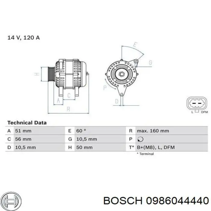 0986044440 Bosch генератор