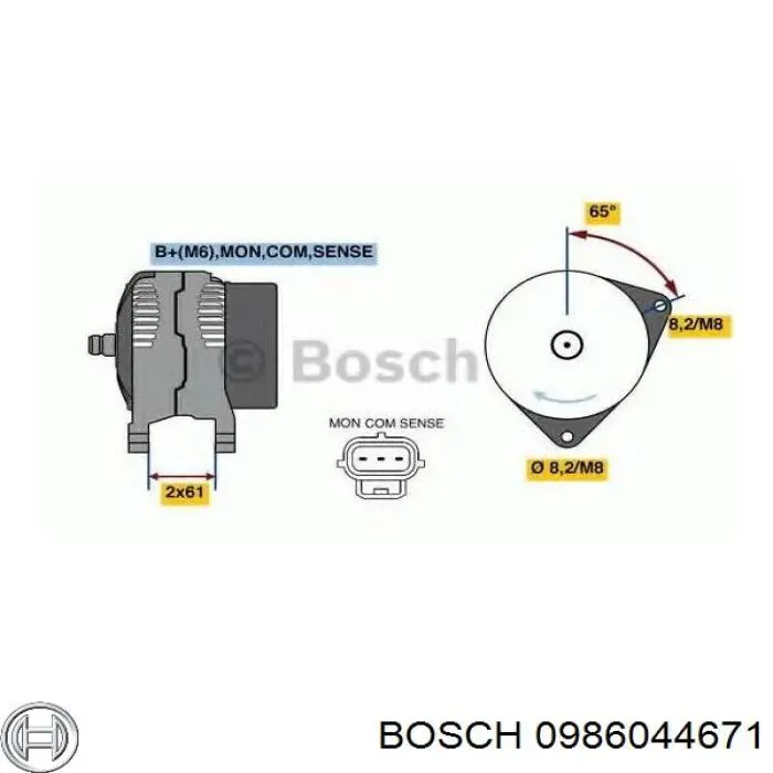 Генератор 0986044671 Bosch