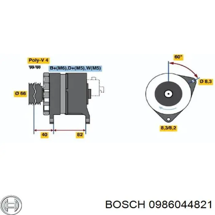 0986044821 Bosch генератор