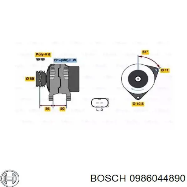 Купити 0986044890 Bosch Генератор