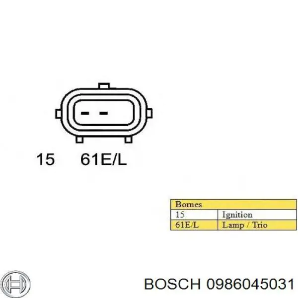 0986045031 Bosch Авто генератор