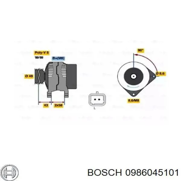 Генератор 0986045101 Bosch