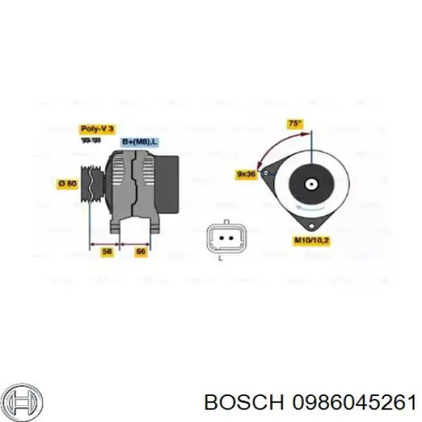 0986045261 Bosch генератор