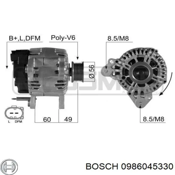 0986045330 Bosch генератор