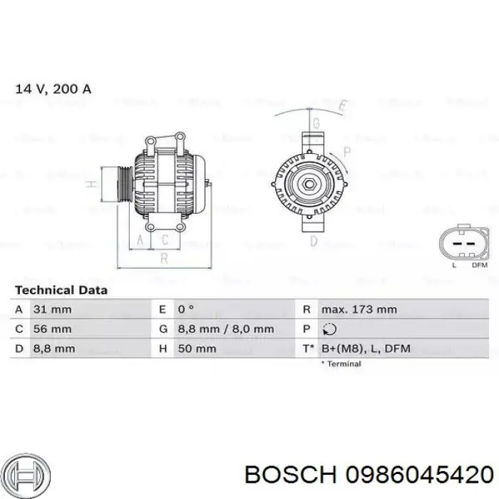 Купити 0986045420 Bosch Генератор