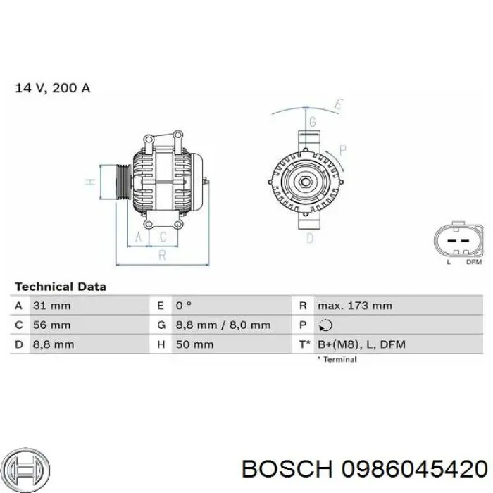 0986045420 Bosch генератор