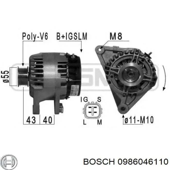 Купити 0986046110 Bosch Генератор