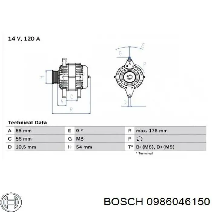 0986046150 Bosch генератор