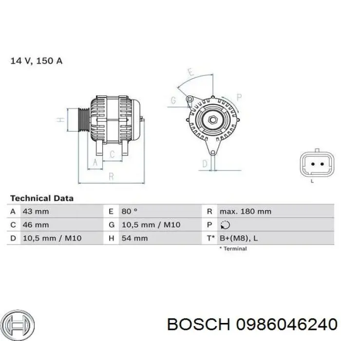 0986046240 Bosch генератор