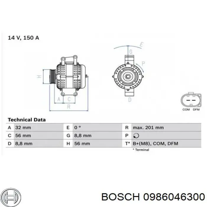 0986046300 Bosch генератор
