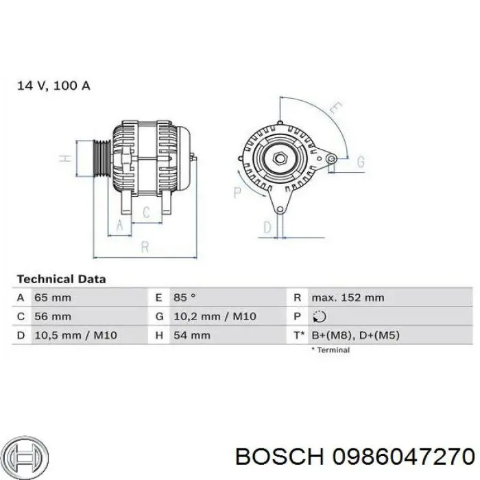 0986047270 Bosch генератор