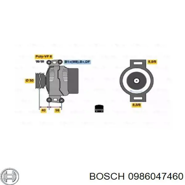 Генератор 0986047460 Bosch