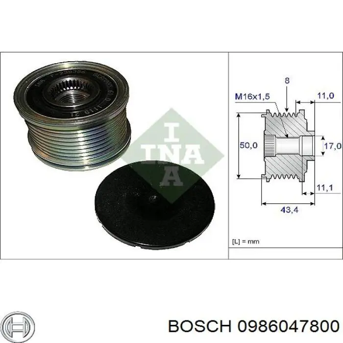 0986047800 Bosch генератор