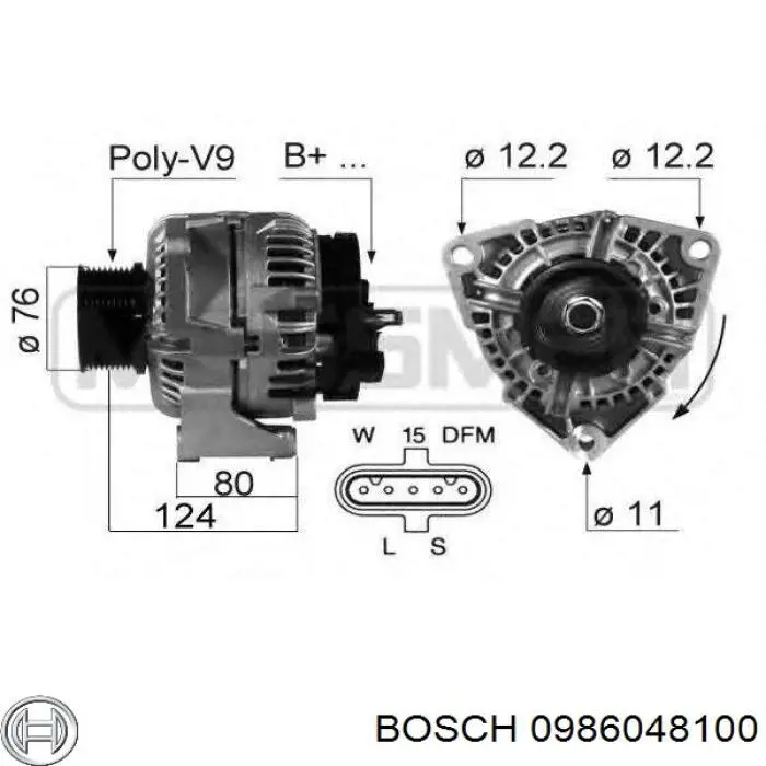 Генератор 0986048100 Bosch