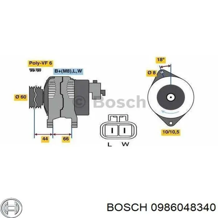 Купити 0986048340 Bosch Генератор