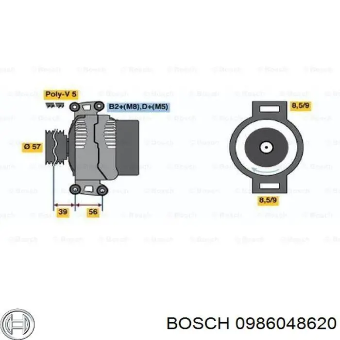 0986048620 Bosch Авто генератор
