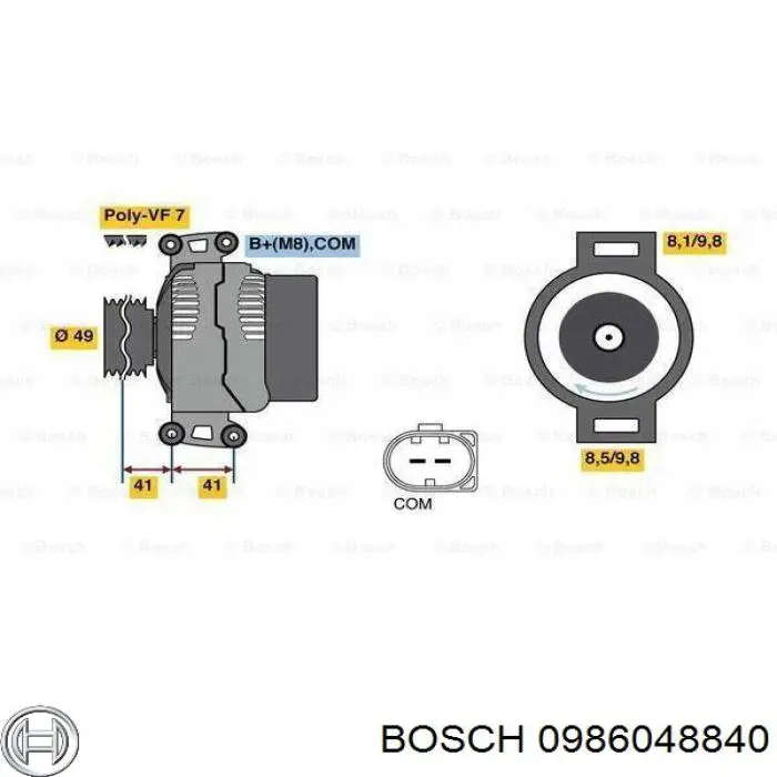 0986048840 Bosch генератор