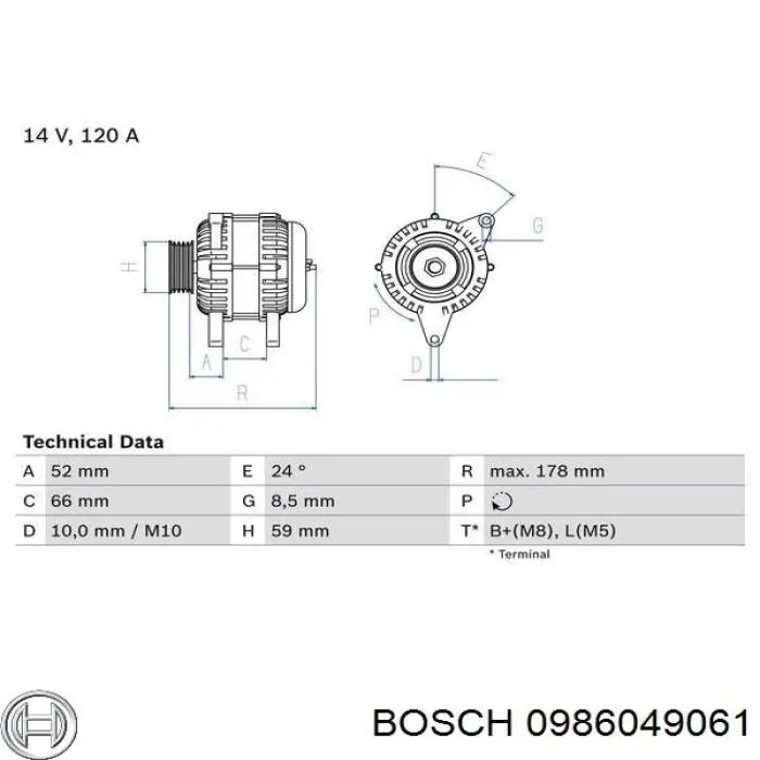 0986049061 Bosch генератор