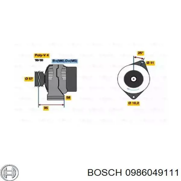 Генератор 0986049111 Bosch