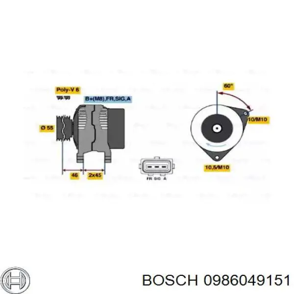 Генератор 0986049151 Bosch