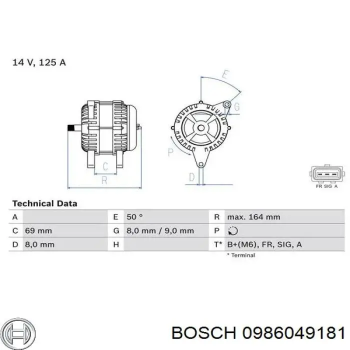 0986049181 Bosch генератор
