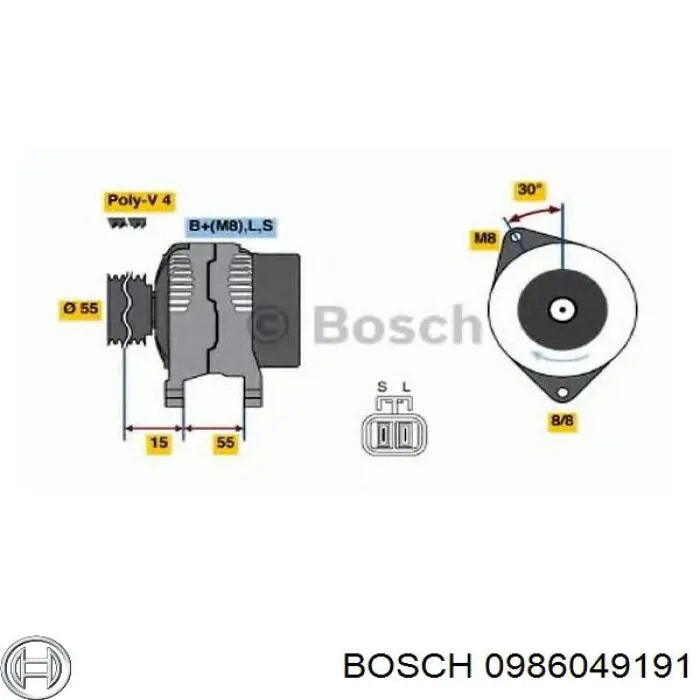 Купити 0986049191 Bosch Генератор