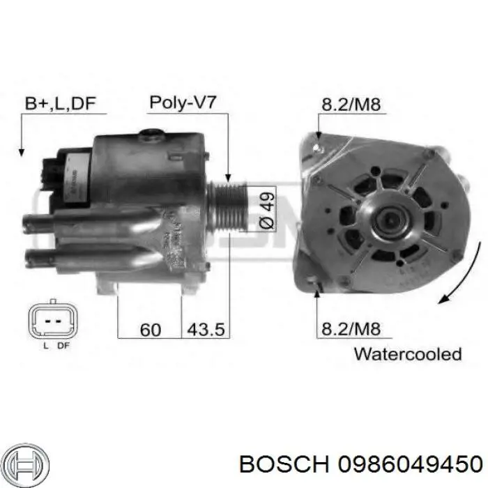 Купити 0986049450 Bosch Генератор