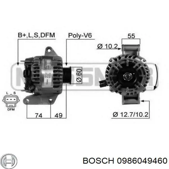 0986049460 Bosch Авто генератор