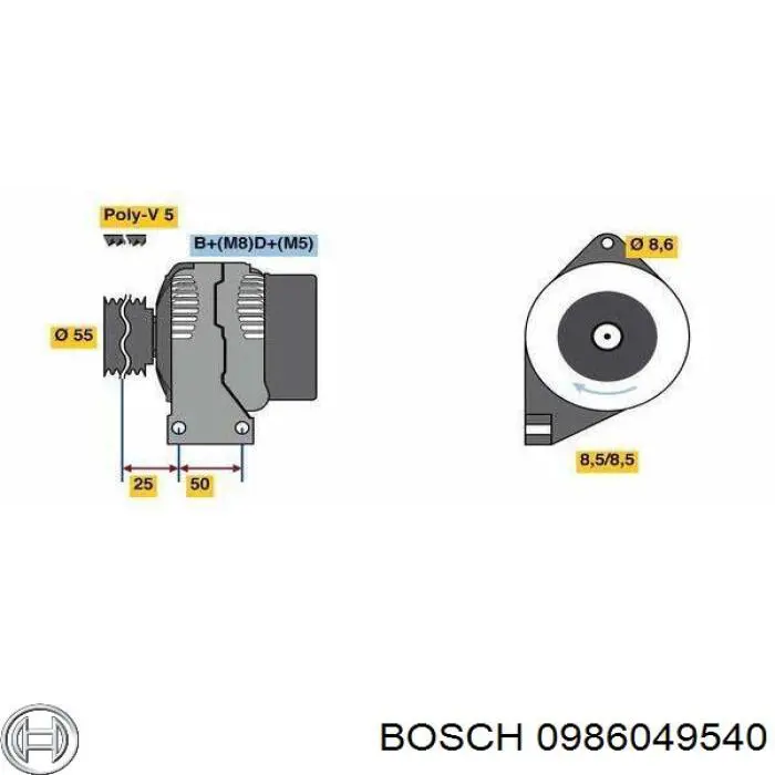 0986049540 Bosch генератор