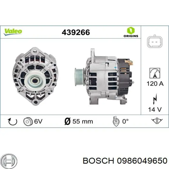 0986049650 Bosch генератор