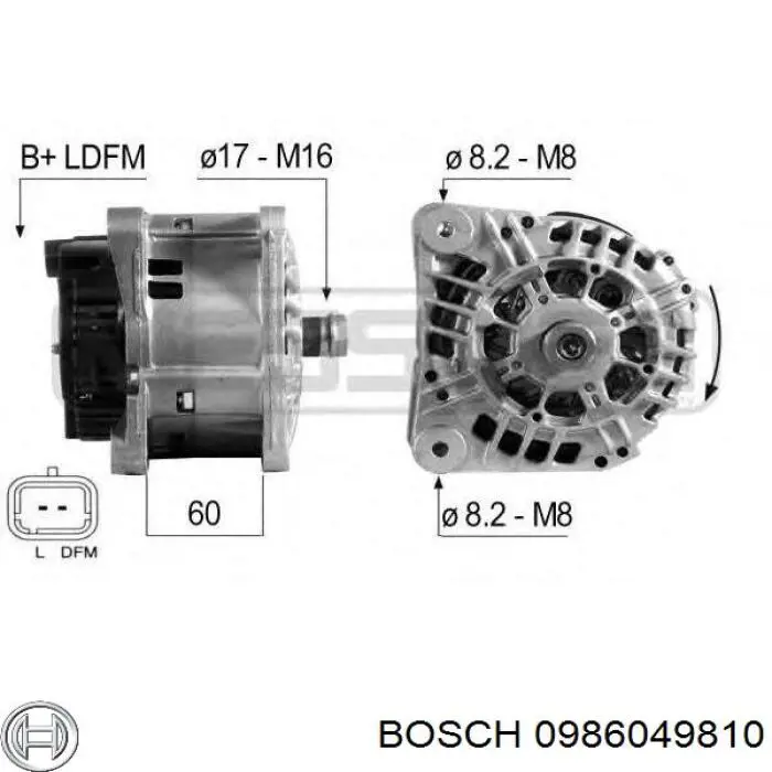 0986049810 Bosch генератор
