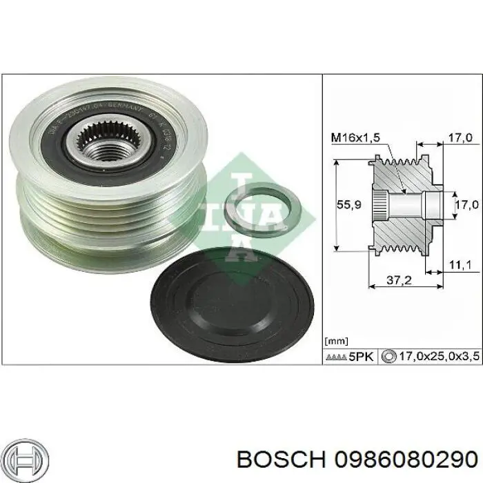0986080290 Bosch генератор