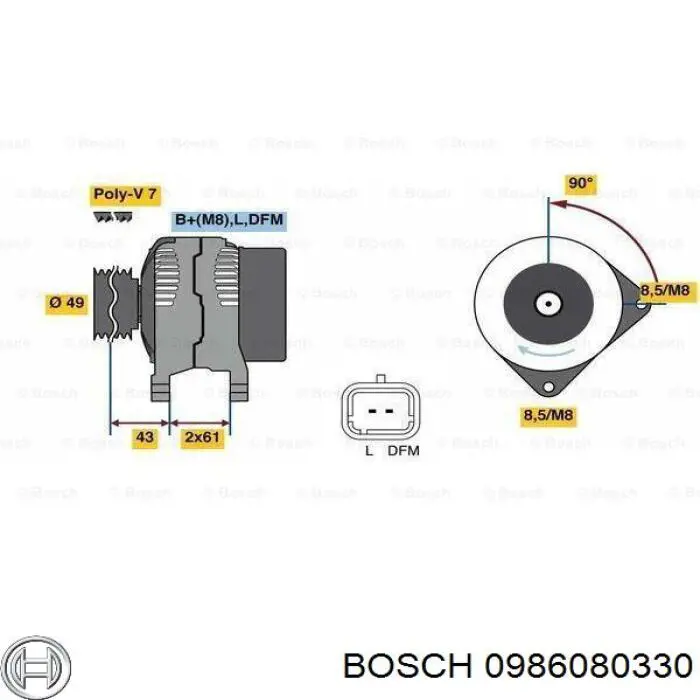 0986080330 Bosch Авто генератор