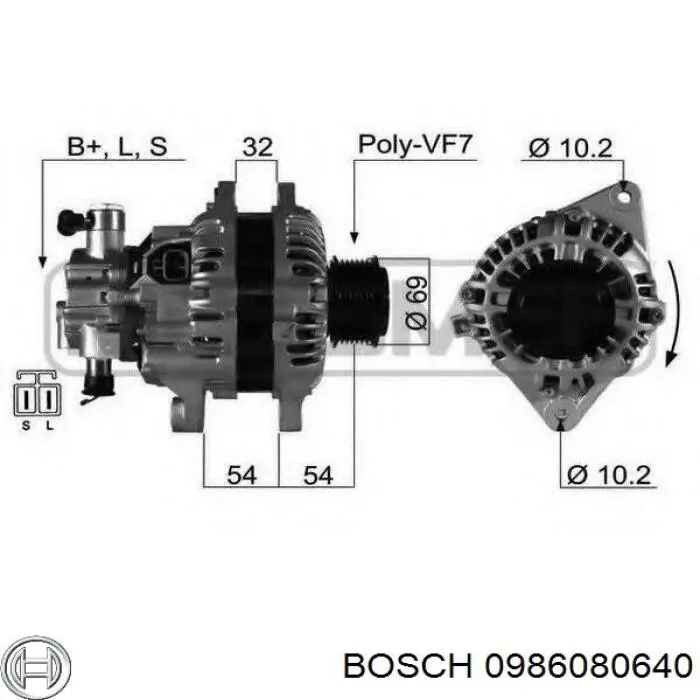 0986080640 Bosch Авто генератор