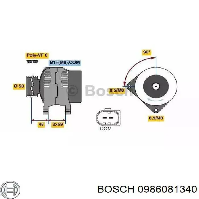 Генератор 0986081340 Bosch