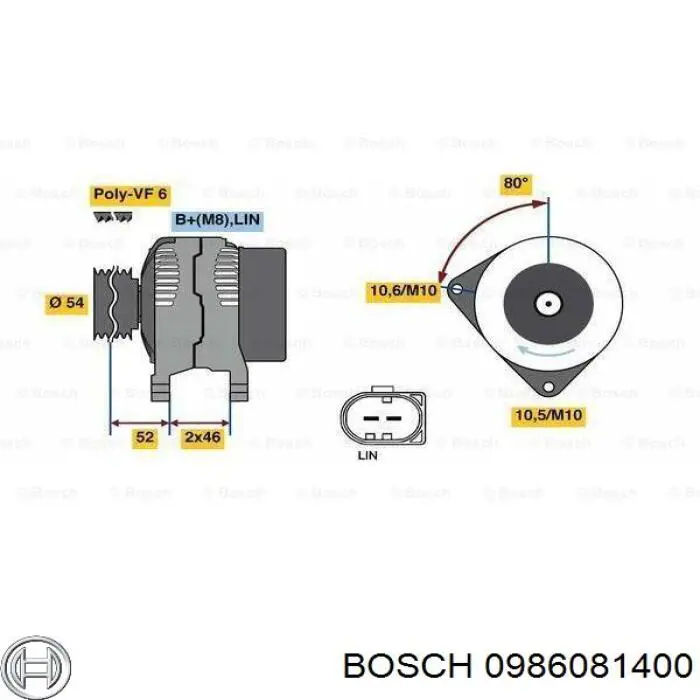 0986081400 Bosch генератор