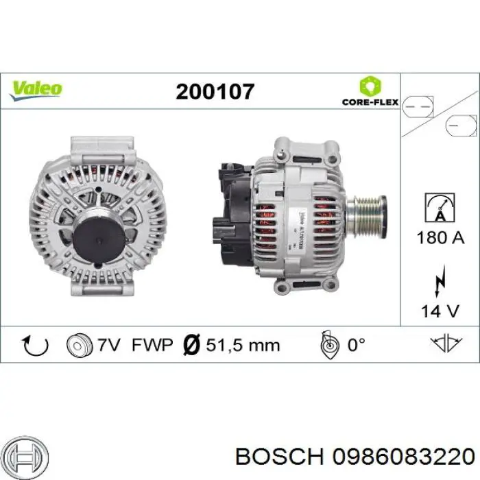 0986083220 Bosch Авто генератор