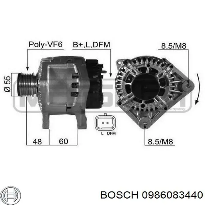 Купити 0986083440 Bosch Генератор