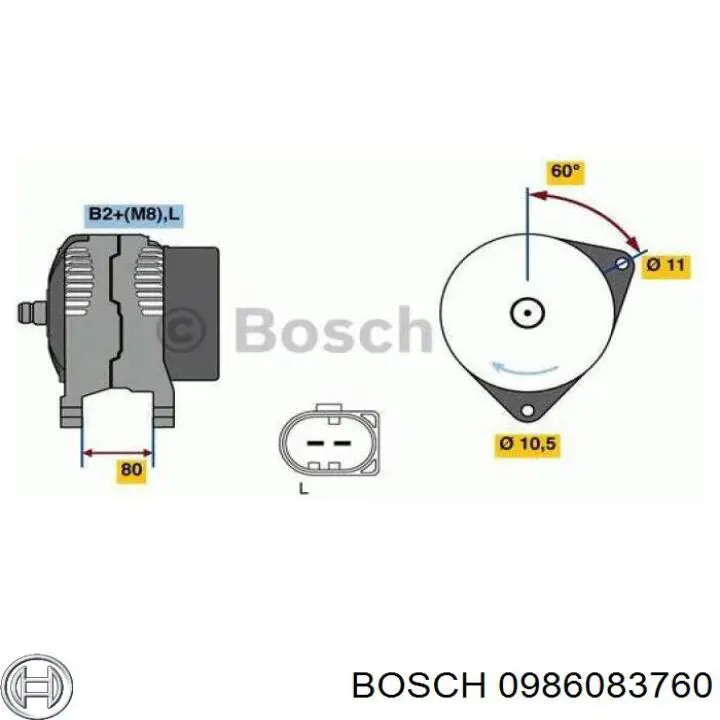 Купити 0986083760 Bosch Генератор