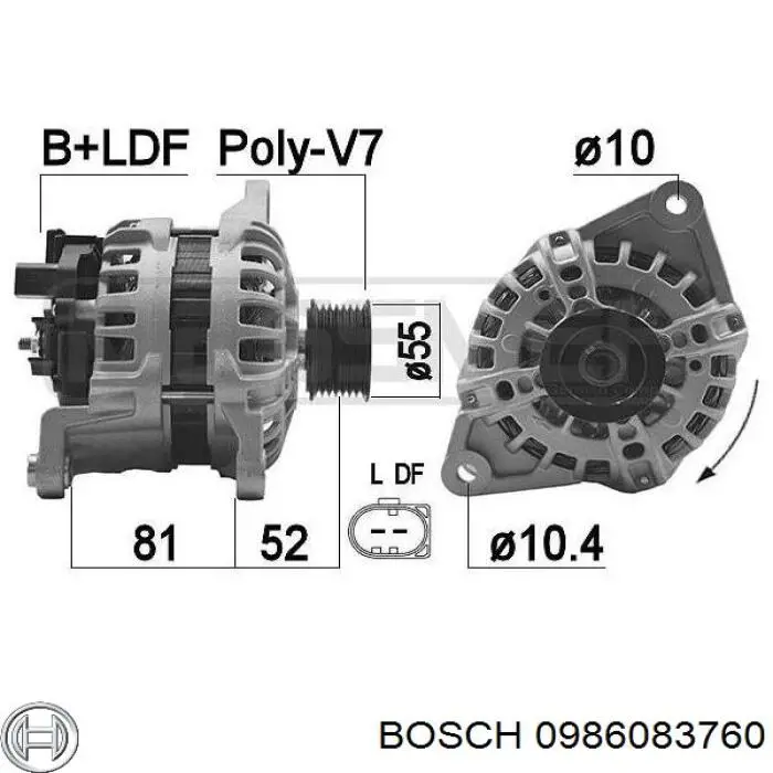 0986083760 Bosch Авто генератор
