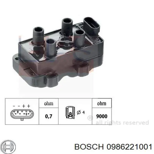 Котушка запалювання 0986221001 Bosch